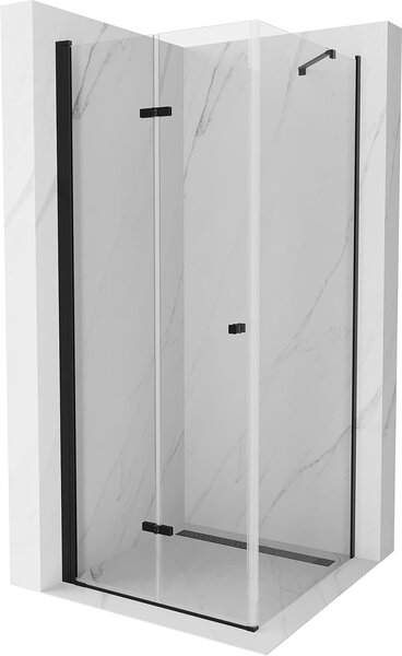 Mexen Lima, sprchovací kút 100 (dvere) x100 (stena) cm, 6mm číre sklo, čierny profil, 856-100-100-70-00