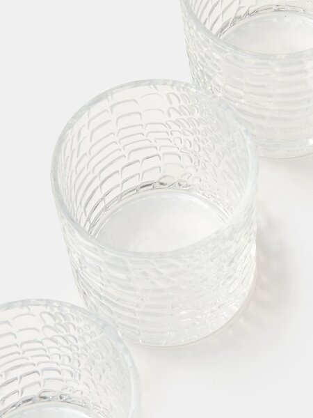 Sinsay - Súprava pohárov s reliéfnym vzorom 4 pack - clear