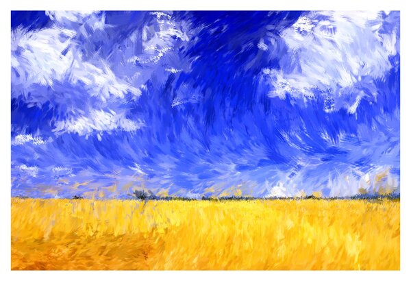 Obraz - Olejomaľba, Zlaté pole (90x60 cm)