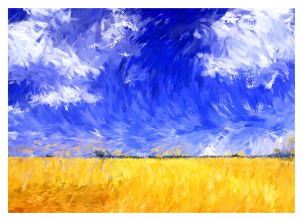 Obraz - Olejomaľba, Zlaté pole (70x50 cm)