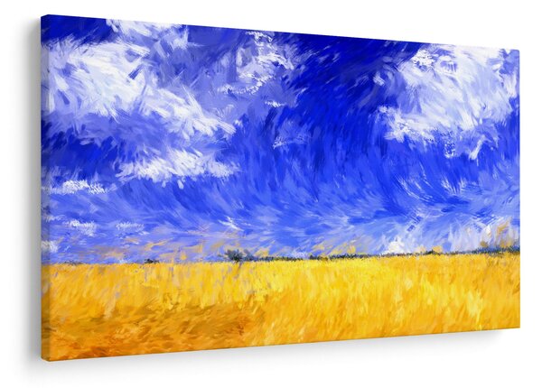 Obraz - Olejomaľba, Zlaté pole (90x60 cm)