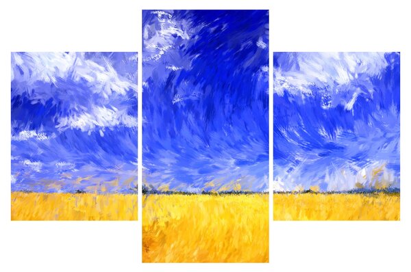 Obraz - Olejomaľba, Zlaté pole (90x60 cm)