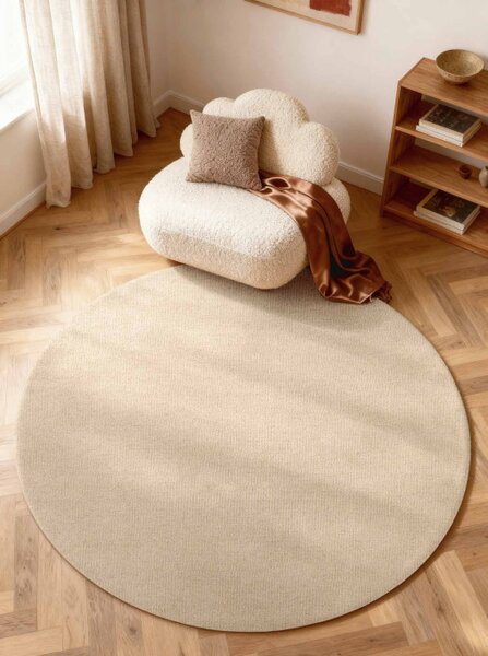 Koberec Elle Decoration Puristic Knots svetlobéžový kruh