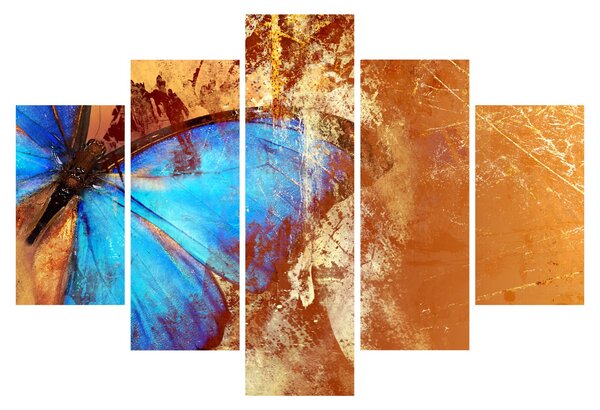Obraz - Modrý motýľ (150x105 cm)