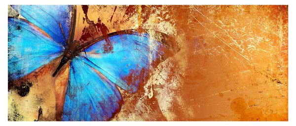 Obraz - Modrý motýľ (120x50 cm)