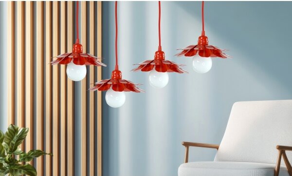 Bohemia-Design - Závesný luster 1xE27/60W/230V, červený