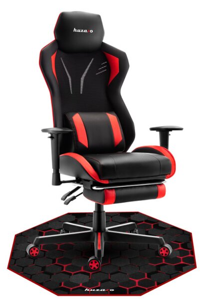 Podložka pod stoličku FloorMat 7.0 čierna / červená