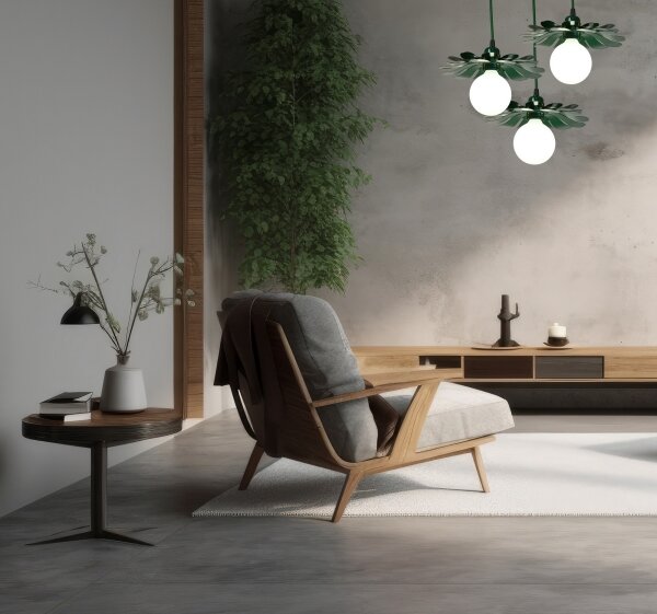 Bohemia-Design - Závesné svietidlo na lanku 1xE27/60W/230V zelená