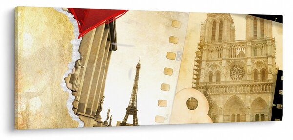 Obraz - Spomienky na Paríž (120x50 cm)