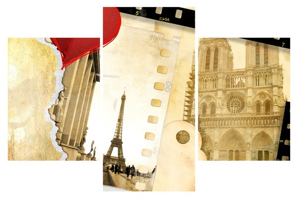 Obraz - Spomienky na Paríž (90x60 cm)