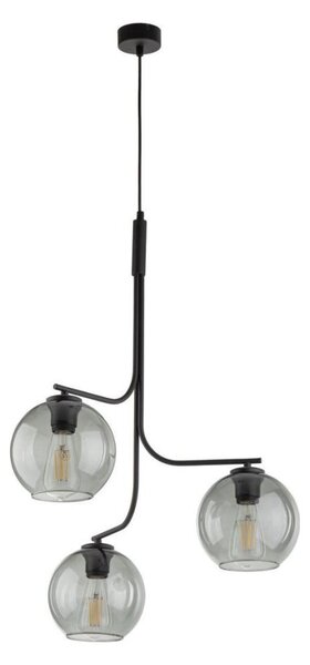 Luster na lanku CESAR 3xE27/15W/230V čierna/dymová sivá