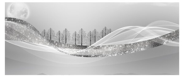 Obraz - Strieborná krajina (120x50 cm)