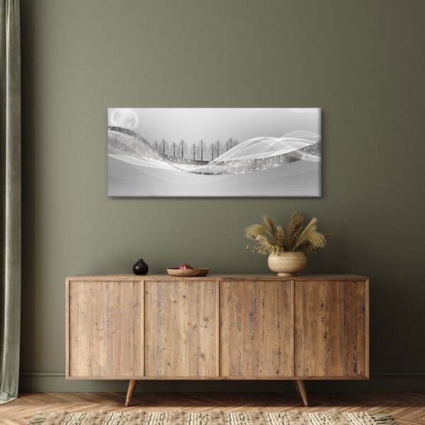 Obraz - Strieborná krajina (120x50 cm)