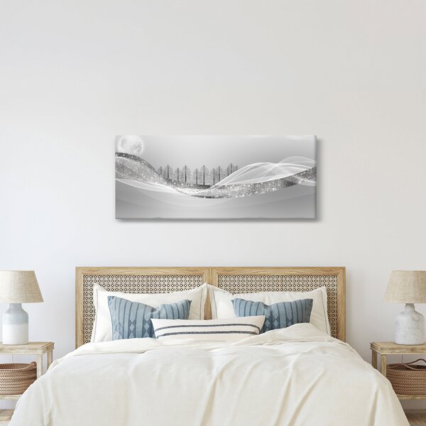 Obraz - Strieborná krajina (120x50 cm)