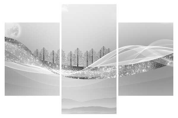 Obraz - Strieborná krajina (90x60 cm)