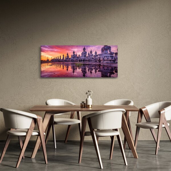 Obraz - Budhovia v západe slnka (120x50 cm)