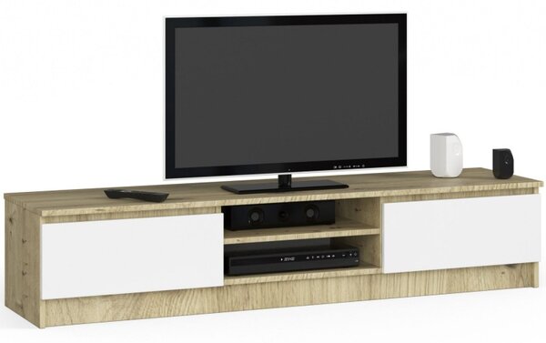 Skrinka pod televízor 160cm Farebné prevedenie: Dub artisan / biela