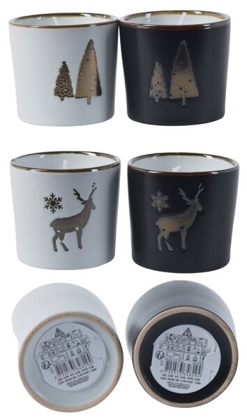 Vianočná sviečka v keramickom obale SNOWLIGHT 6 cm - viac variantov