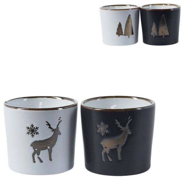 Vianočná sviečka v keramickom obale SNOWLIGHT 6 cm - viac variantov