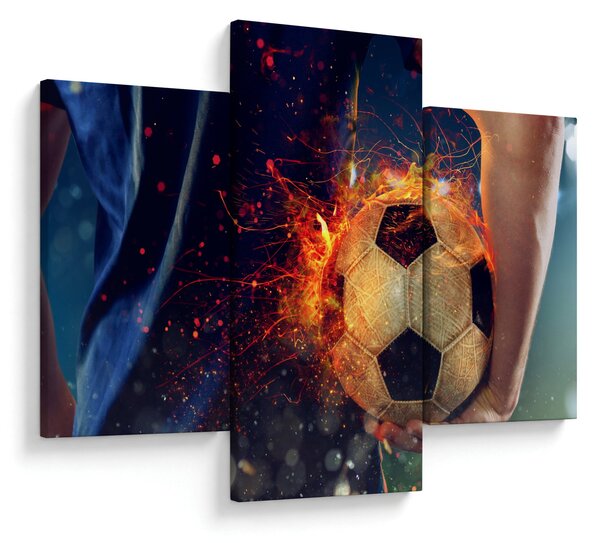 Obraz - Futbalová lopta v ohni (90x60 cm)