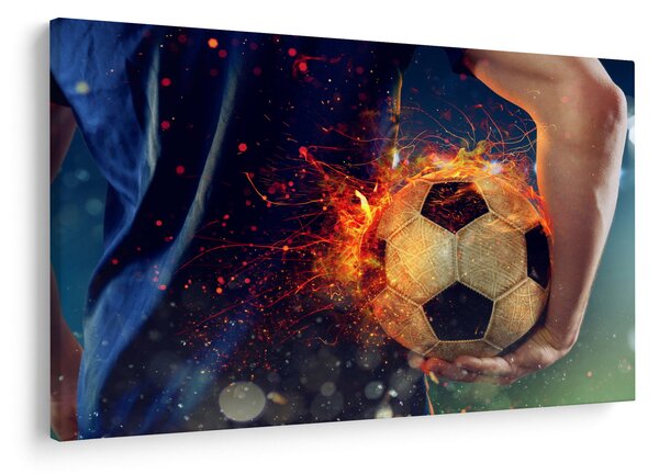 Obraz - Futbalová lopta v ohni (90x60 cm)