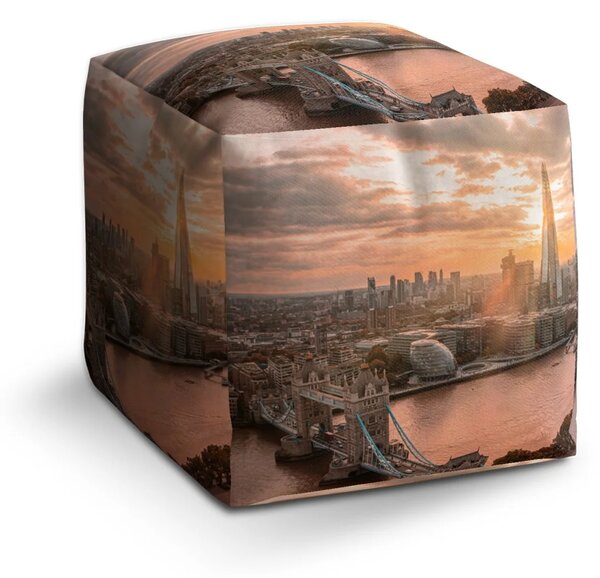 Sablio Taburet Cube Londýn City of London - 40x40x40 cm