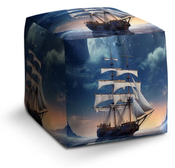 Sablio Taburet Cube Plachetnica medzi horami - 40x40x40 cm