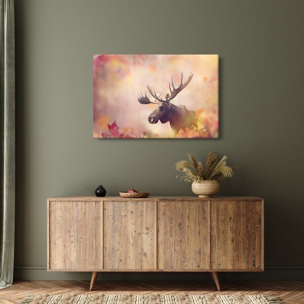 Obraz - Sob v jesennom lístí (90x60 cm)