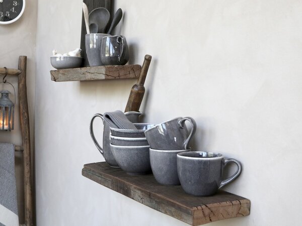 Hnedá drevená retro nástenná polička Grimaud - 61*12*3cm - Chic Antique