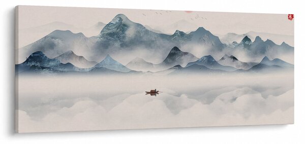 Obraz - Údolie modrých hôr (120x50 cm)