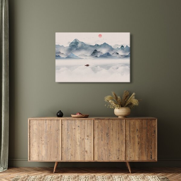 Obraz - Údolie modrých hôr (90x60 cm)
