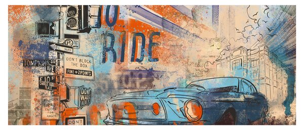 Obraz - Zrodený na jazdu (120x50 cm)