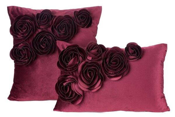 Dekorstudio Zamatová obliečka na dekoračný vankúš FLORES 1 45x45cm - bordová
