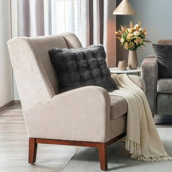 Dekorstudio Hrubá kožušinová obliečka na vankúš LILY s 3D efektom 45 x 45 cm, oceľovosivá