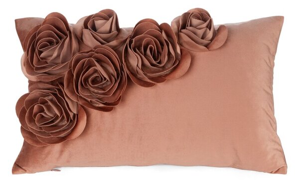 Dekorstudio Zamatová obliečka na vankúš FLORES 1 30x50cm - hrdzavá