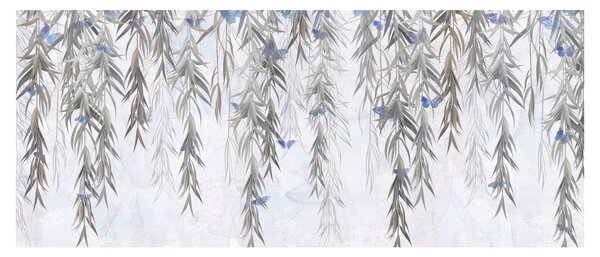 Obraz - Vŕbové vetvičky s motýľmi (120x50 cm)