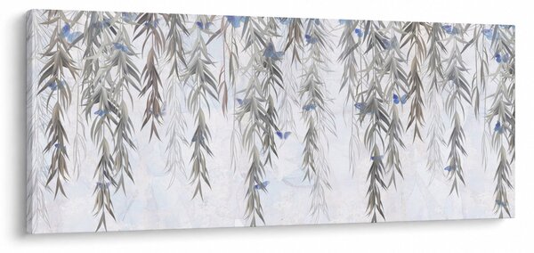 Obraz - Vŕbové vetvičky s motýľmi (120x50 cm)
