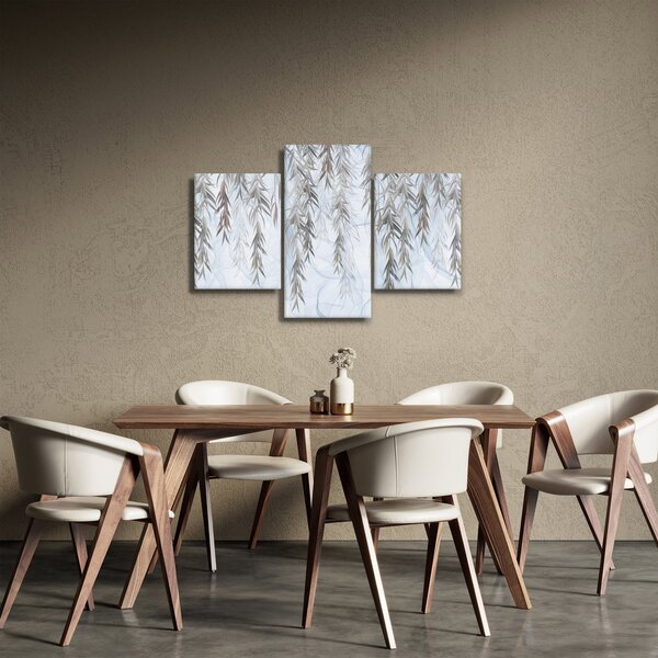 Obraz - Vŕbové vetvičky v modrom pozadí (90x60 cm)