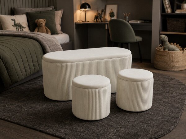 Set troch taburetiek ARVION biele PHO5970 (3 ks)