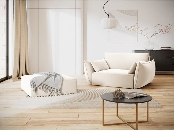 Béžové zamatové kreslo Vanda – Mazzini Sofas