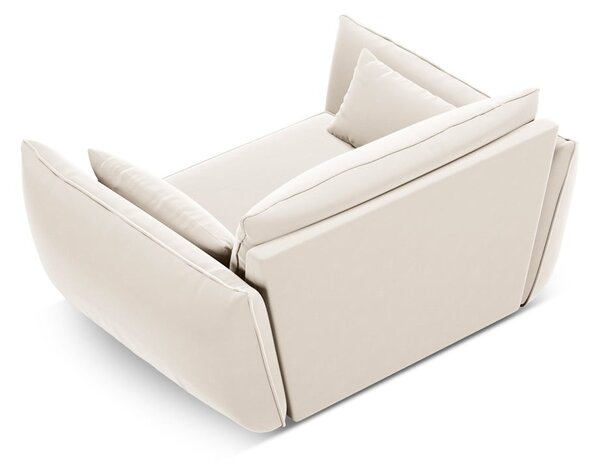 Béžové zamatové kreslo Vanda – Mazzini Sofas