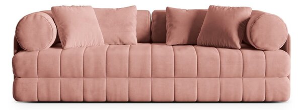Ružová zamatová rozkladacia pohovka 206 cm Kemi – Cosmopolitan Design