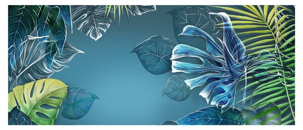 Obraz - Listy tropických rastlín (120x50 cm)