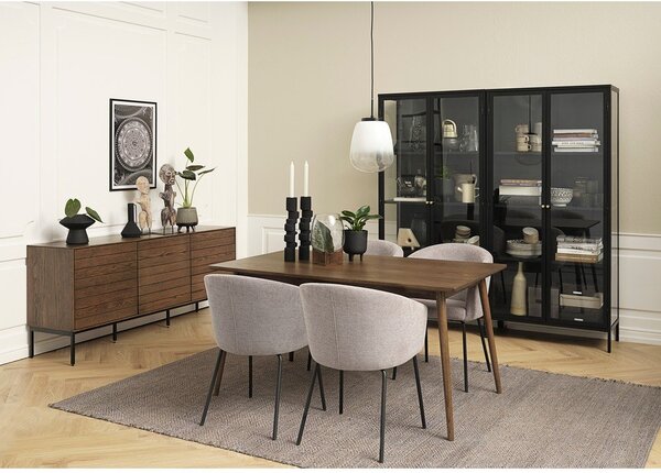 Hnedý rozkladací jedálenský stôl s doskou v dubovom dekore 150x90 cm Barrali – Unique Furniture