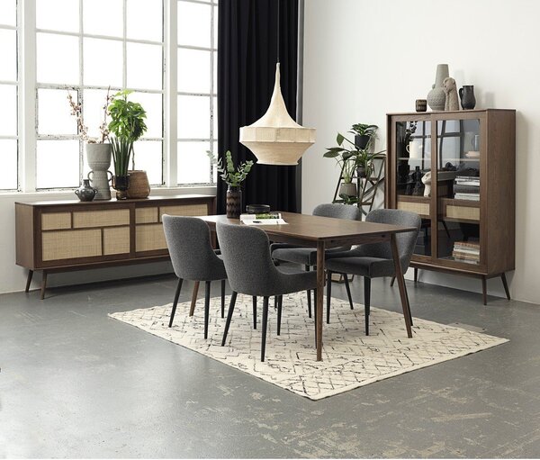 Hnedý rozkladací jedálenský stôl s doskou v dubovom dekore 150x90 cm Barrali – Unique Furniture