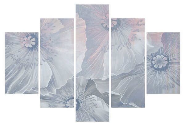 Obraz - Modré kvety na stene (150x105 cm)
