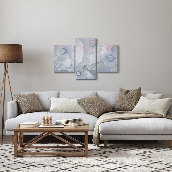 Obraz - Modré kvety na stene (90x60 cm)