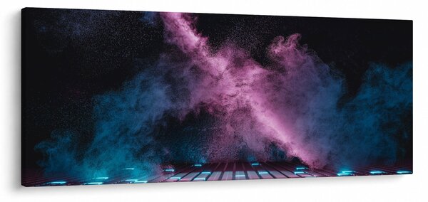 Obraz - Ružovo-modrý dym (120x50 cm)