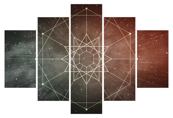 Obraz - Vesmírny dodecagram (150x105 cm)