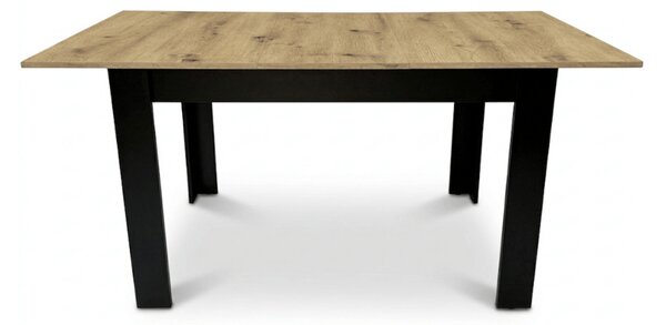 Rozkladací jedálenský stôl MADO 120/160x80 cm, čierna/dub artisan